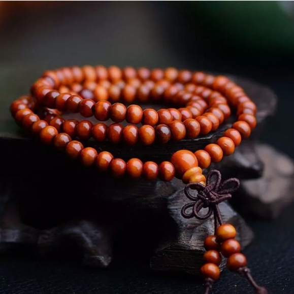 108 Wooden Mala Bead Bracelet Prayer Bead Yoga Bead - Picture 2 of 2